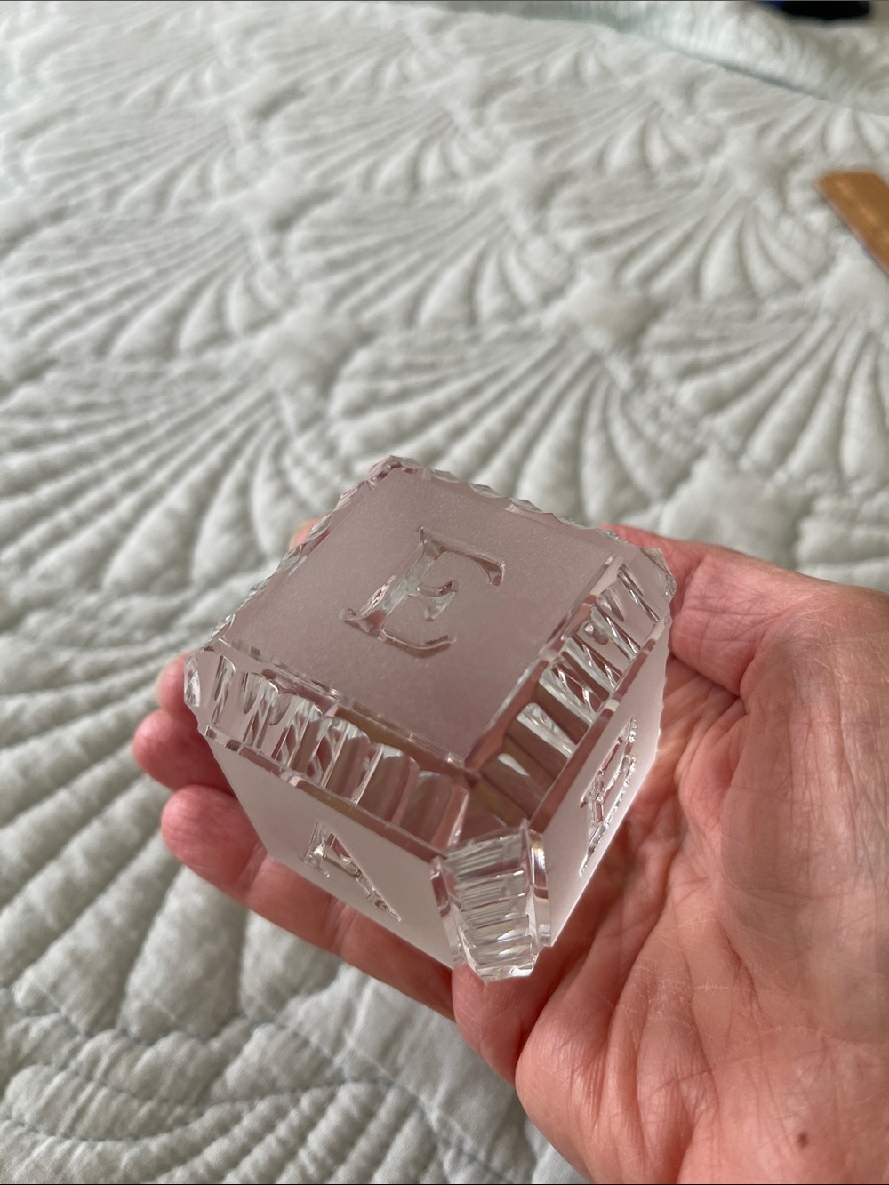 Waterford Crystal ABCDE baby block